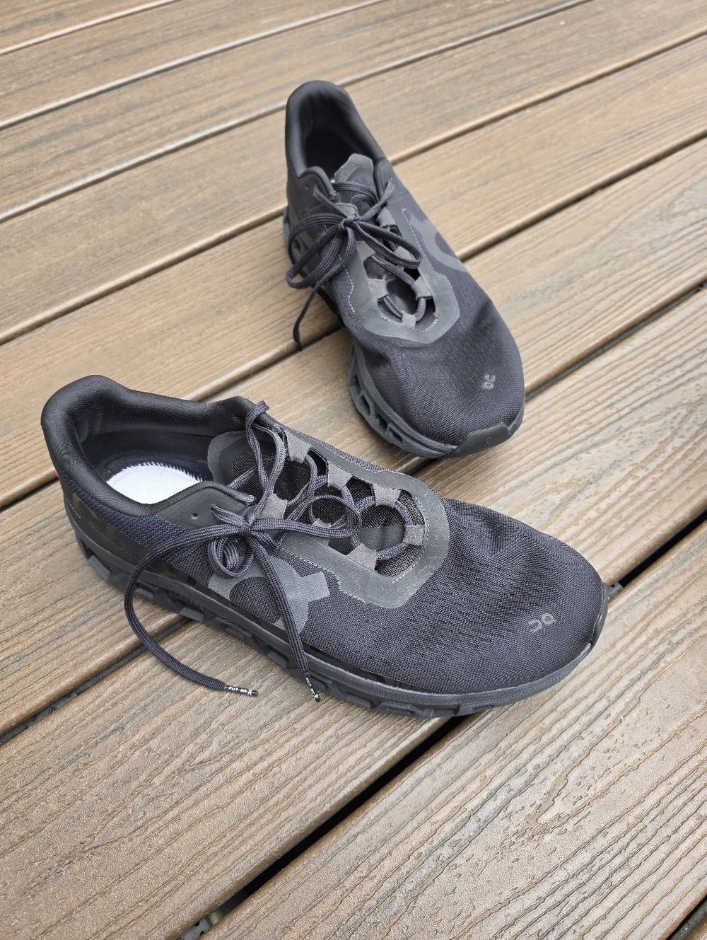 On Cloudmonster Shoes Mens 13 Triple Black Low Top Athletic Running Sneakers EUC